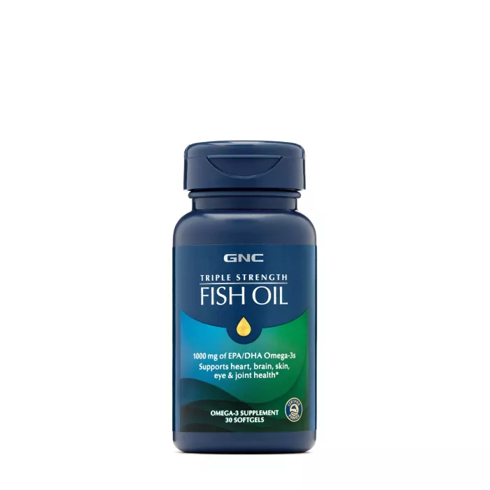 Gnc Triple Strength Fish Oil, Ulei De Peste, 1000 Mg Omega-3 Epa Si Dha, 30 Cps Gnc Triple Strength Fish Oil, Ulei De Peste, 1000 Mg Omega-3 Epa Si Dha, 30 Cps