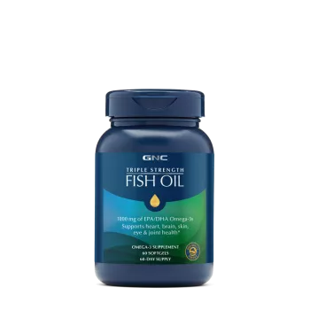 Gnc Triple Strength Fish Oil, Ulei De Peste 1000 Mg Omega 3 Epa Si Dha, 60 Cps