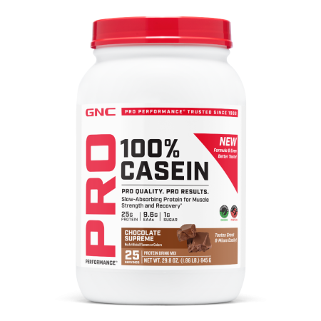 Gnc Pro Performance 100% Casein, Cazeina, Cu Aroma De Ciocolata, Testata Antidoping, 980g