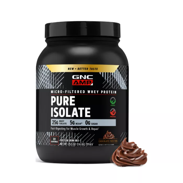 Gnc Amp Pure Isolate, Proteina Izolata Din Zer Cu Aroma De Inghetata De Ciocolata, 721.6 G