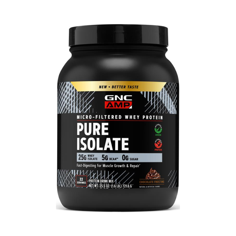 Gnc Amp Pure Isolate, Proteina Izolata Din Zer Cu Aroma De Inghetata De Ciocolata, 721.6 G
