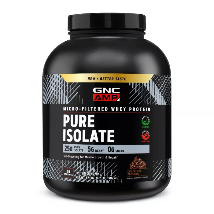 Gnc Amp Pure Isolate, Proteina Izolata Din Zer, Cu Aroma De Ciocolata, 1902.4 G