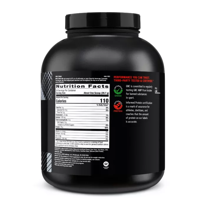 Gnc Amp Pure Isolate, Proteina Izolata Din Zer Cu Aroma De Vanilie, 2240 G