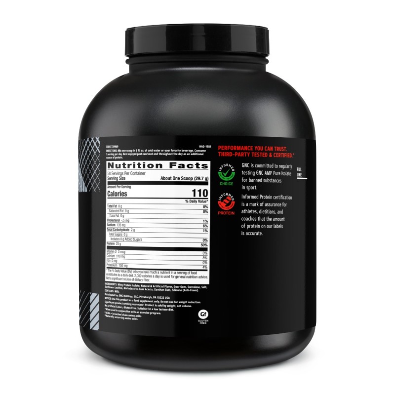 Gnc Amp Pure Isolate, Proteina Izolata Din Zer Cu Aroma De Vanilie, 2240 G