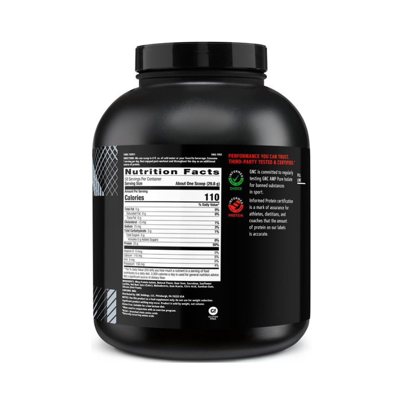 Gnc Amp Pure Isolate, Proteina Izolata Din Zer, Cu Aroma De Capsuni, 1728.4 G