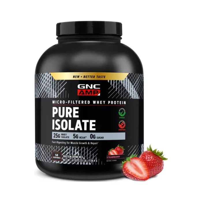 Gnc Amp Pure Isolate, Proteina Izolata Din Zer, Cu Aroma De Capsuni, 1728.4 G