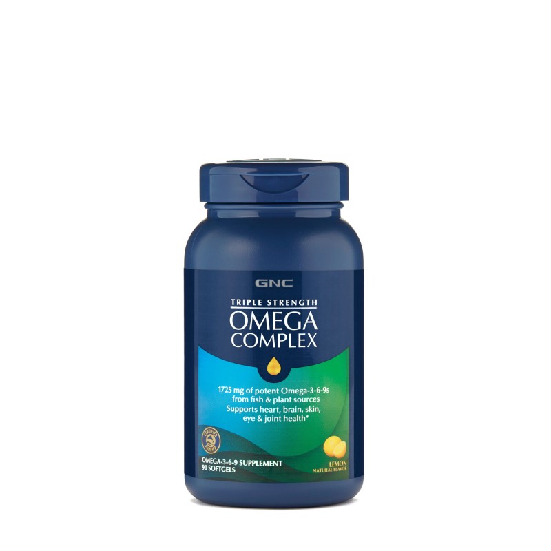Triple strength omega complex, acizi grasi Omega-3-6-9 pentru sustinerea sanatatii cardiovasculare, cognitive si articulare (90 Cps), GNC Live Well