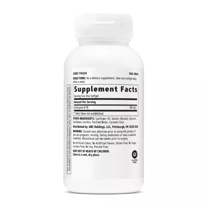 Gnc Coenzima Q-10 Naturala 100 Mg, 120 Capsule Gelatinoase