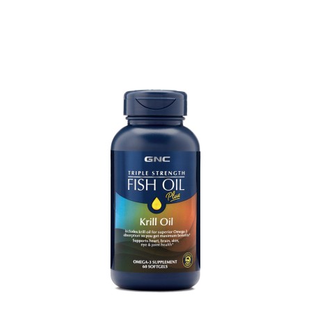 Triple strength ulei de peste plus ulei de krill (60 cps), GNC Live Well