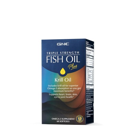 Triple strength ulei de peste plus ulei de krill (60 cps), GNC Live Well