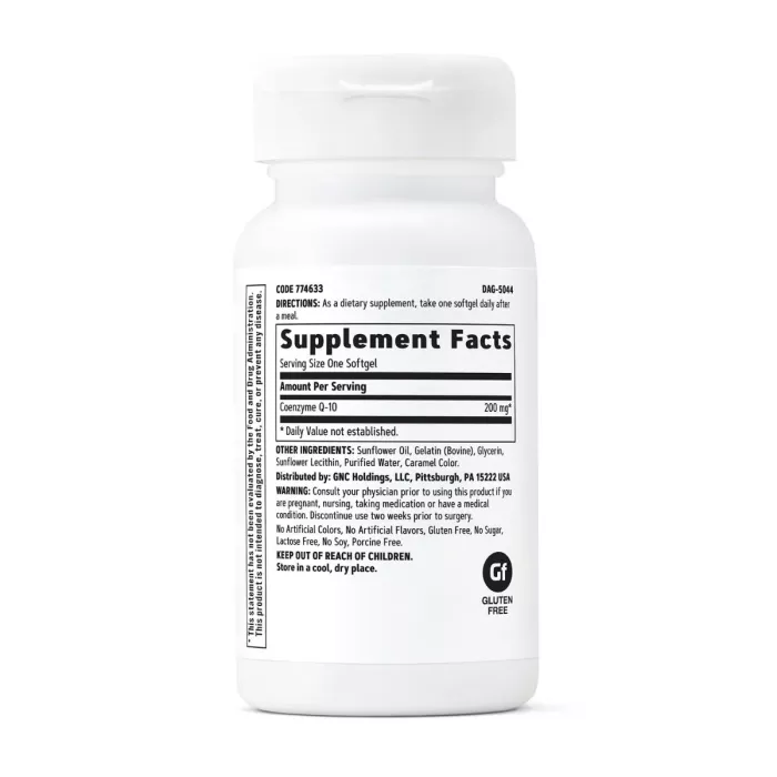 Gnc Coq-10 200 Mg, Coenzima Q-10 Naturala 200 Mg, 30 Capsule Gelatinoase