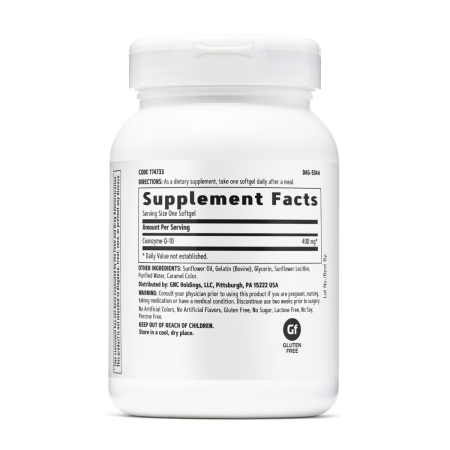 Gnc, Coq-10 400 Mg, Coenzima Q-10 Naturala 400 Mg, 60 Capsule Gelatinoase