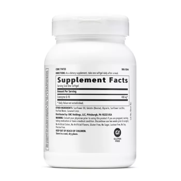 Gnc, Coq-10 400 Mg, Coenzima Q-10 Naturala 400 Mg, 60 Capsule Gelatinoase