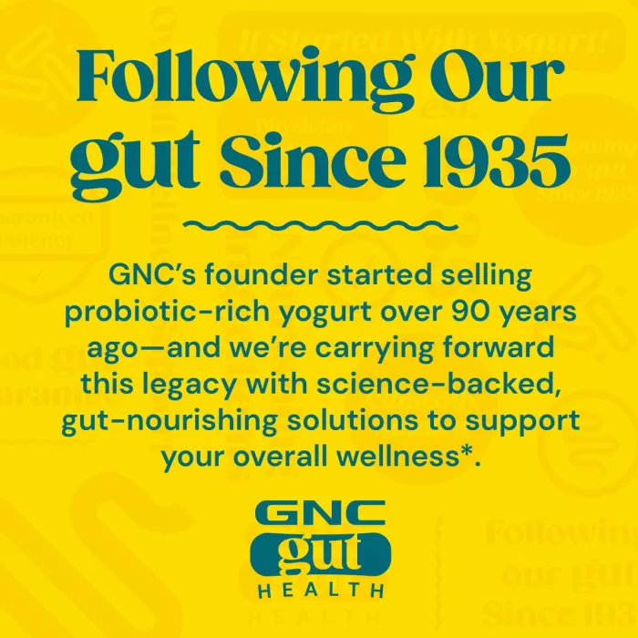 Gnc Gut Health Healthy Aging Probiotic For Adult Over 50, Probiotic Studiat Clinic, 55 Miliarde Ufc Culturi Vii, Pentru Digestie, Microbiom Si Longevitate, Destinat Adultilor Peste 50 De Ani, 30 Cps