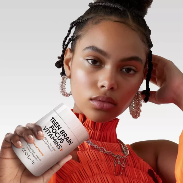 Codeage Teen Brain Focus Vitamins+, Concentrare Si Echilibru Mental Pentru Adolescenti, 60 Cps