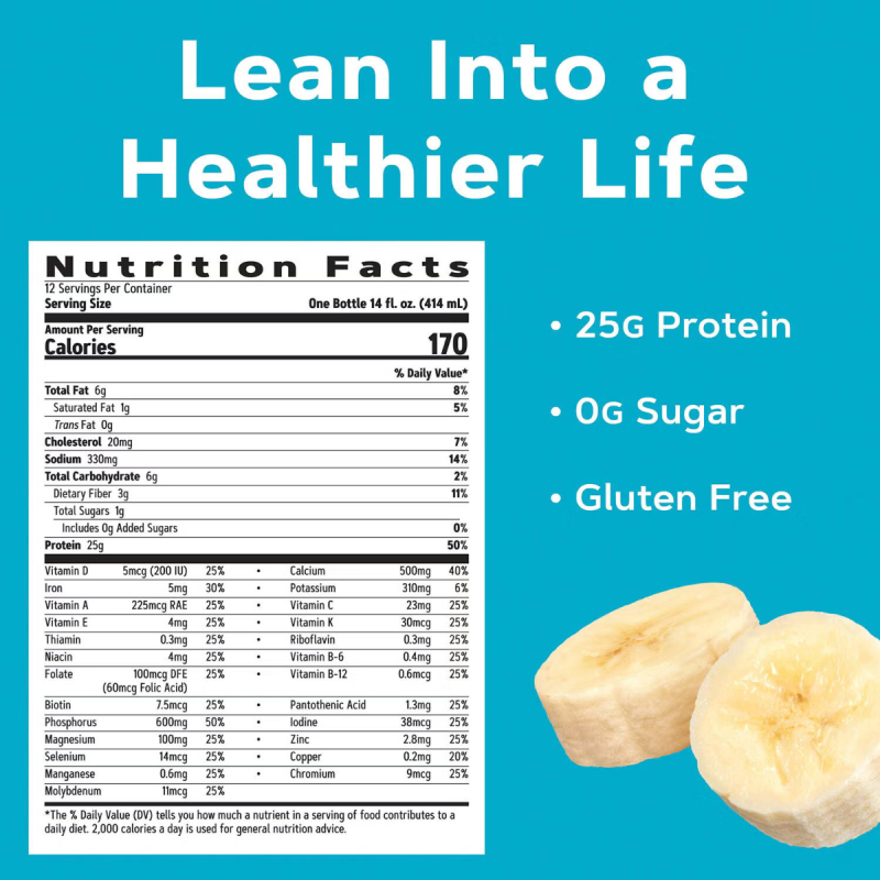 Gnc Total Lean Lean Shake 25 Cu Aroma De Banane, 414 Ml