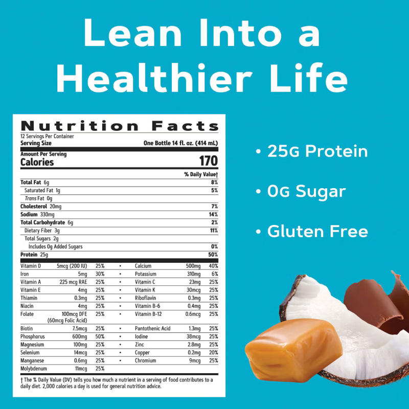 Gnc Total Lean Lean Shake 25 Cu Aroma De Caramel Si Cocos, 414 Ml