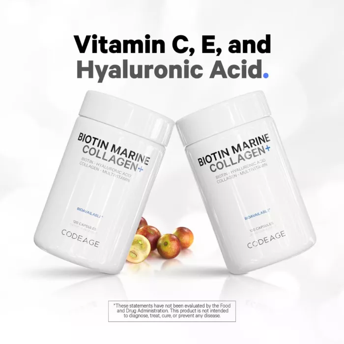 Codeage Biotin Marine Collagen+formula Completa Cu Colagen Marin Si Acid Hyaluronic, 120 Cps Codeage Biotin Marine Collagen+formula Completa Cu Colagen Marin Si Acid Hyaluronic, 120 Cps