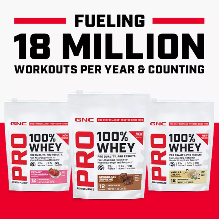 Gnc Pro Performance 100% Whey, Proteina Din Zer Fara Aroma, Testata Antidoping, 360g
