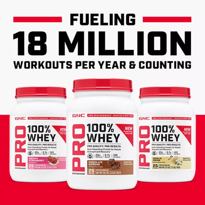 Gnc Pro Performance 100% Whey, Proteina Din Zer Cu Aroma De Biscuit Si Crema, Testata Antidoping, 860 G