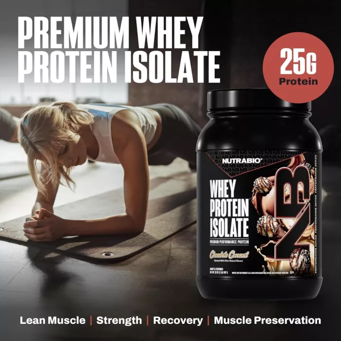 Nutrabio Whey Protein Isolate Chocolate Dipped Macaroon With Real Coconut Flakes, Izolat De Proteina Din Zer Cu Aroma De Macarons In Ciocolata Si Fulgi De Cocos, 907 G