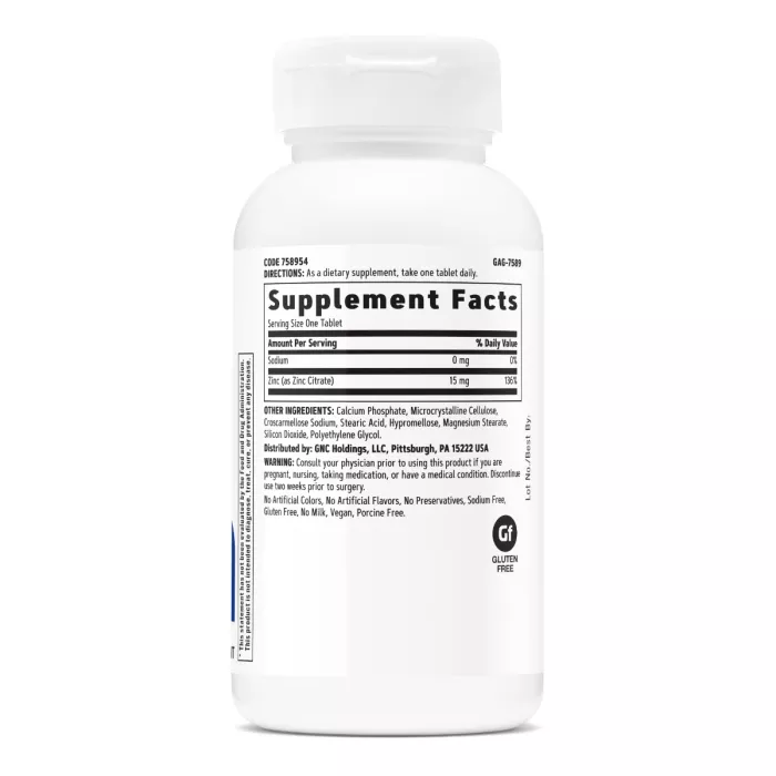 Gnc Zinc Citrat 15 Mg, 90 Tb