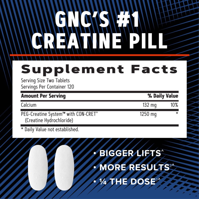 Gnc Amp Creatine Hcl 189, Creatina Hidroclorid Cu Administrare Si Absorbtie Rapida, 240 Tb