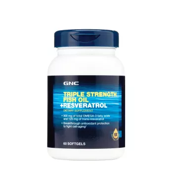 Triple strength ulei de peste si resveratrol (60 Cps), GNC Live Well