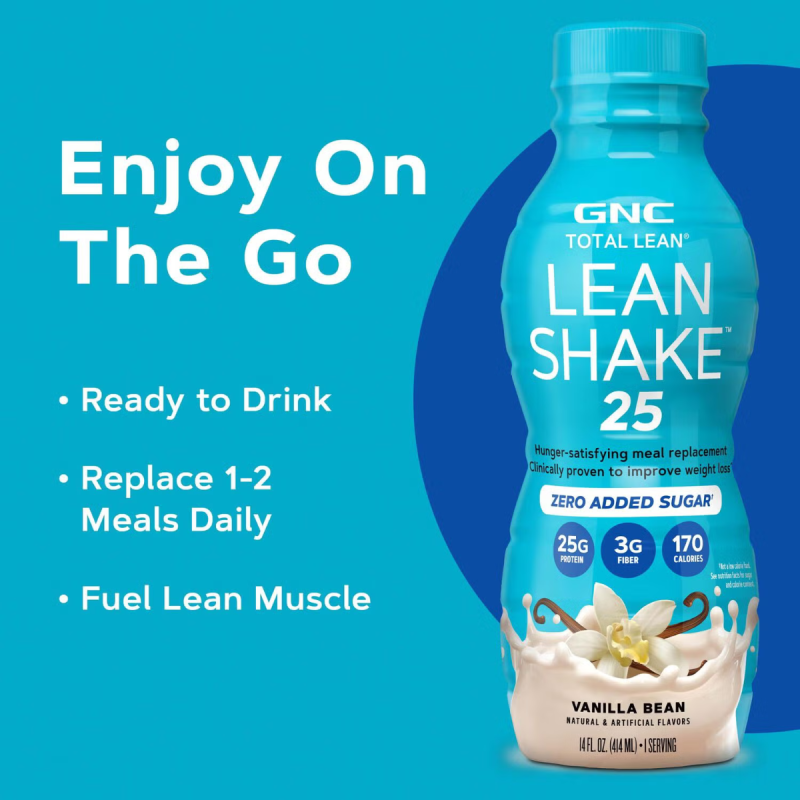 Gnc Total Lean Lean Shake 25 Cu Aroma De Vanilie, 414 Ml