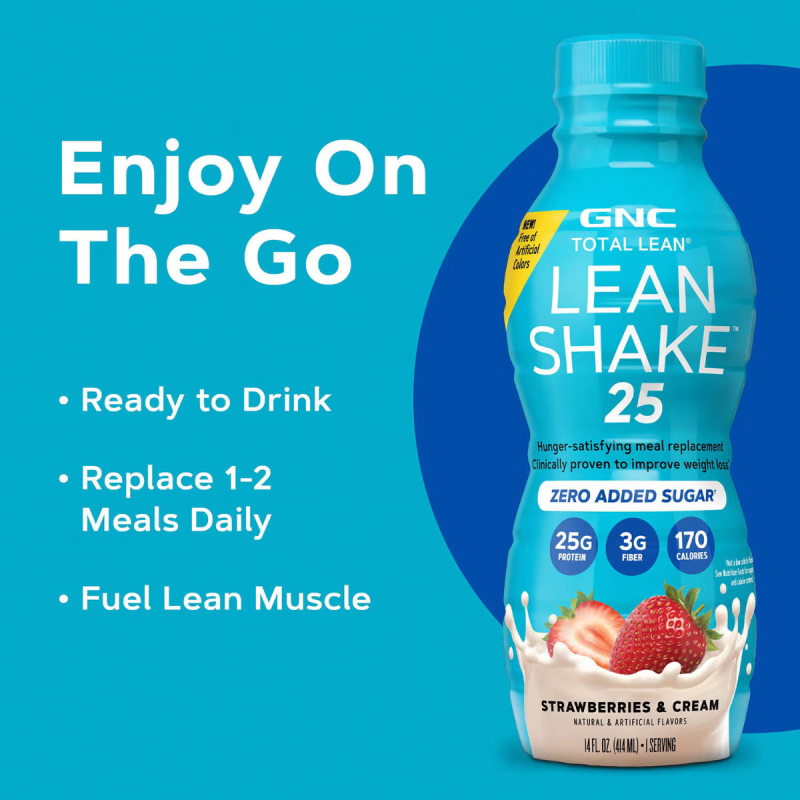 Gnc Total Lean Lean Shake 25 Cu Aroma De Capsuni Si Frisca, 414 Ml