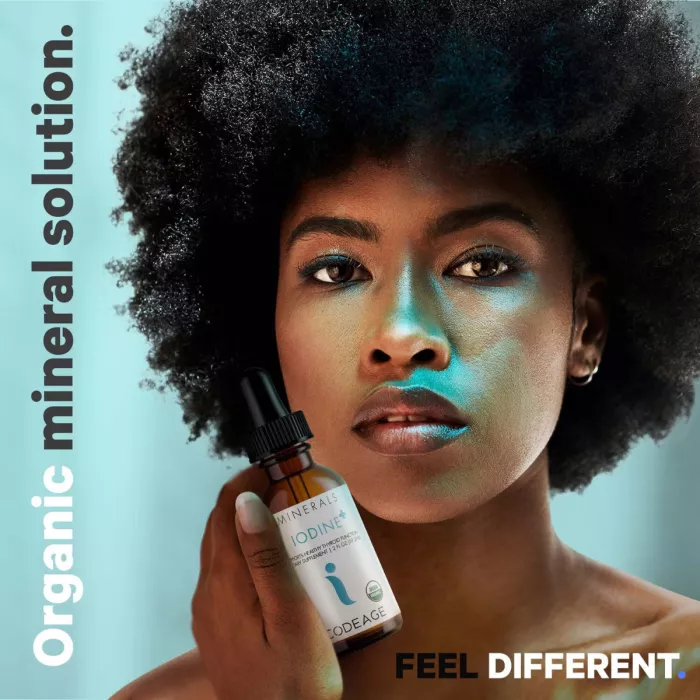 Codeage Liquid Iodine+ Unflavored, Iod Lichid Fara Aroma Pentru Suport Tiroidian Si Functionare Optima A Organismului,59.2 Ml
