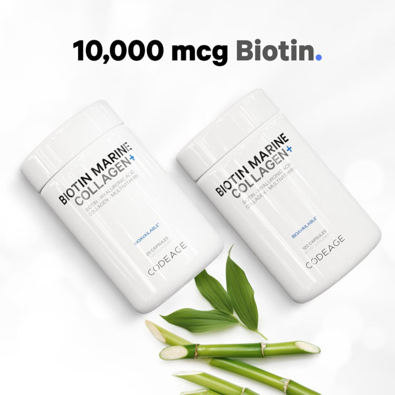 Codeage Biotin Marine Collagen+formula Completa Cu Colagen Marin Si Acid Hyaluronic, 120 Cps