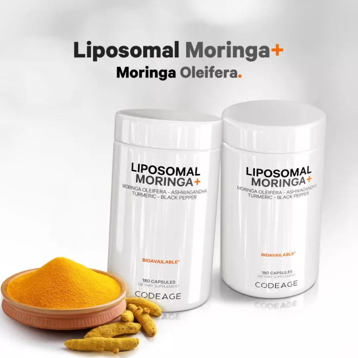 Codeage Liposomal Moringa+, Super-aliment Avansat Pentru Energie, Echilibru Si Vitalitate, 180 Cps