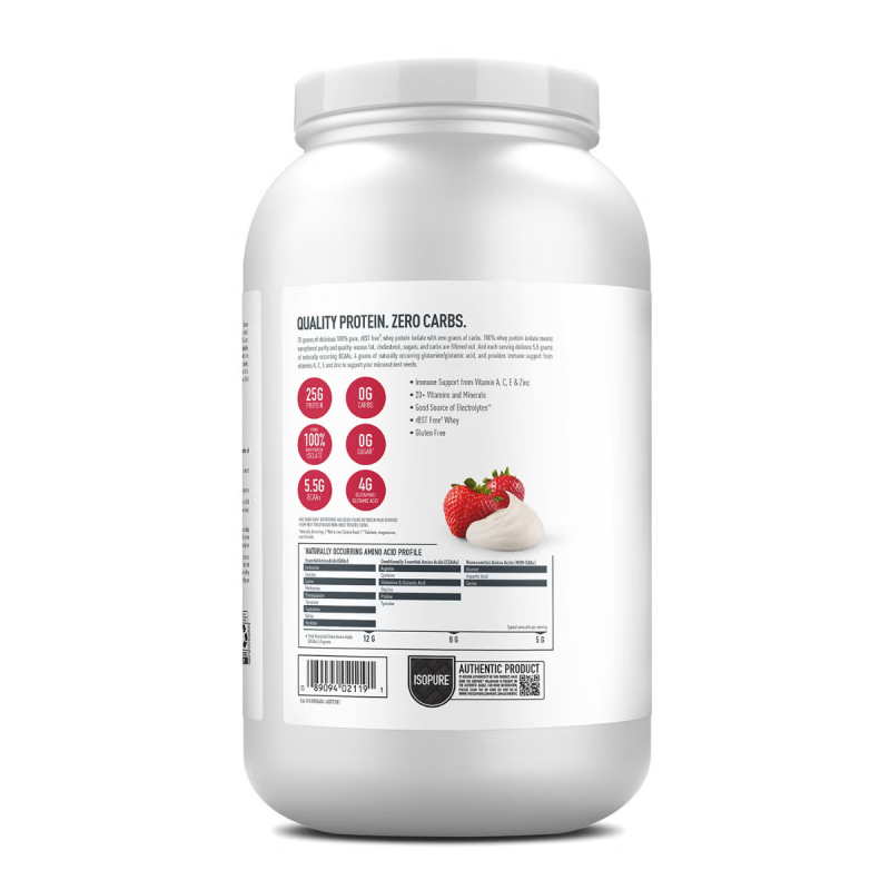 Isopure Zero Carb Proteina Cu Aroma De Crema De Capsuni, 1360 G