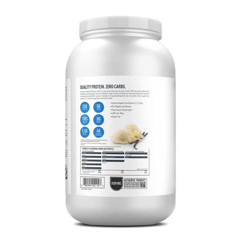 Proteina izolata din zer fara carbohidrati cu aroma de vanilie (1360 g), GNC Live Well
