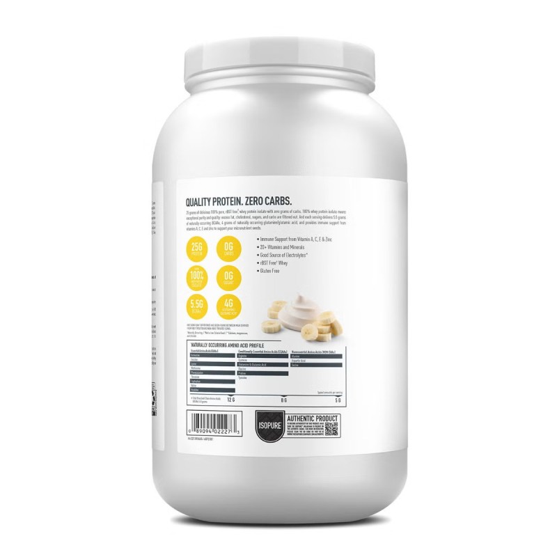 Isopure Zero Carb, Proteina Cu Aroma De Crema De Banane, 1400 G