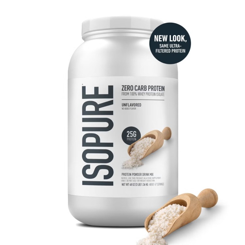 Isopure Zero Carb, Proteina Izolata Din Zer Fara Carbohidrati, Fara Aroma, 1360g