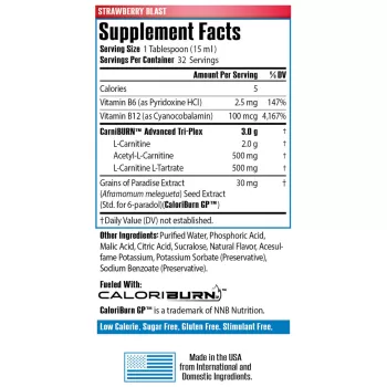 Sirenlabs L-carnitine Elite Burn, L-carnitina Lichida, Cu Aroma De Capsuni, 480 Ml