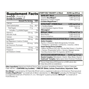 Pmd Ultra Pump Fuel Insanity Cherry Slush Flavor, Formula Pre-workout Cu Aroma De Cirese, 930 G