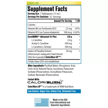 Sirenlabs L-carnitine Elite Burn, L-carnitina Lichida, Cu Aroma De Lamaie Si Lime, 480 Ml