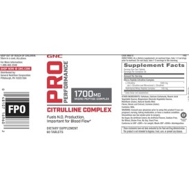 Pro performance complex de l-citrulina (60 tb), GNC Live Well