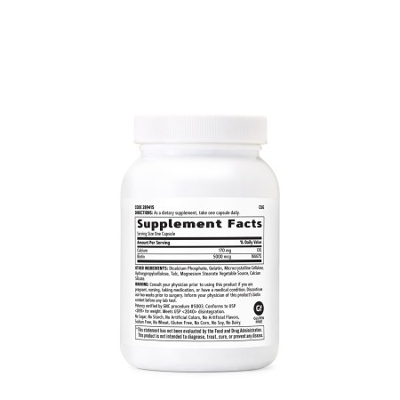 Biotin 5000 mcg, supliment esential pentru par, piele si unghii (120 cps), GNC Live Well