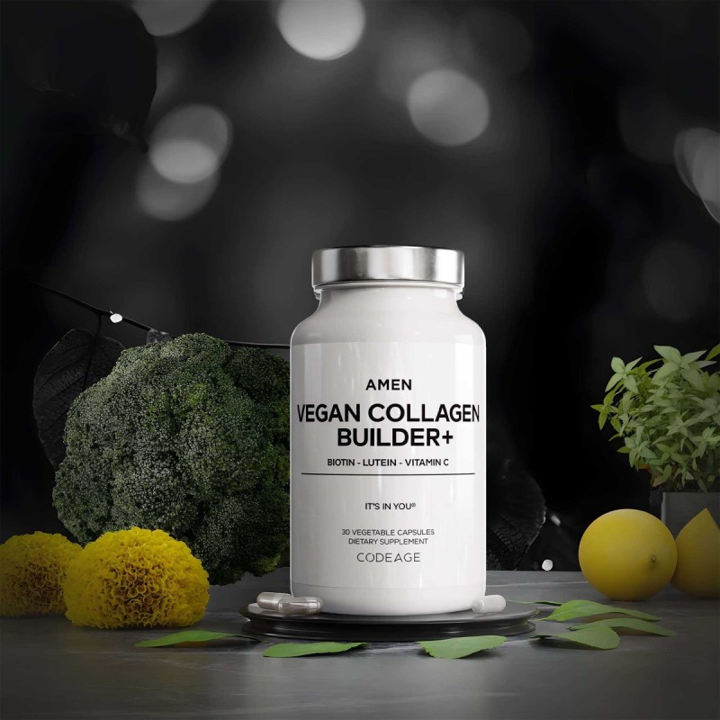 Codeage Amen Vegan Collagen Builder, Colagen Vegan Cu Biotina, Luteina Si Vitamina C, 30 Cps