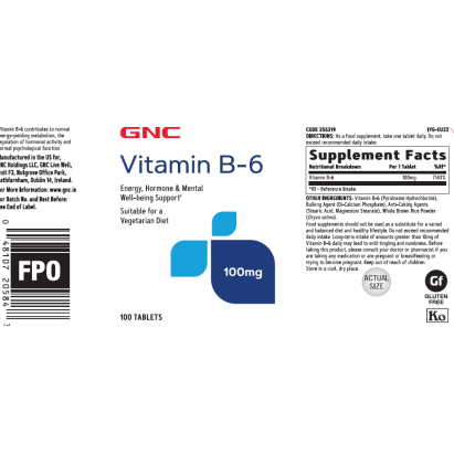 Vitamin B-6 100 Mg (100 Tb), GNC Live Well