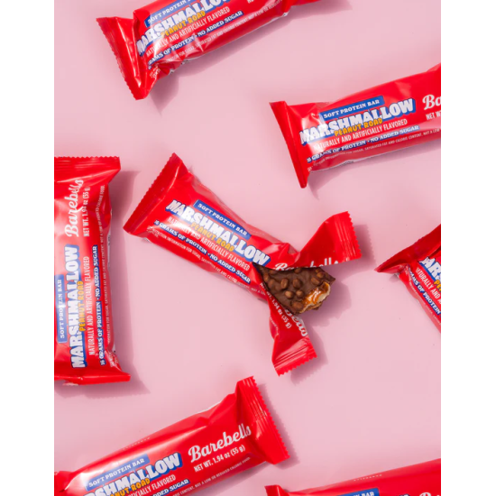 Barebells Soft Protein Bar Marshmallow Peanut Road , Baton Proteic Cu Aroma De Bezele Si Arahide, 55 G