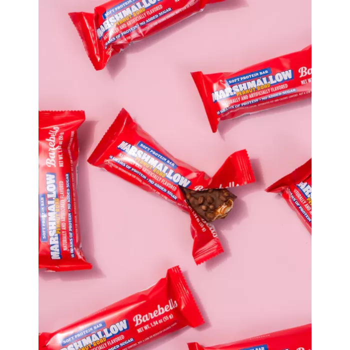 Barebells Soft Protein Bar Marshmallow Peanut Road , Baton Proteic Cu Aroma De Bezele Si Arahide, 55 G