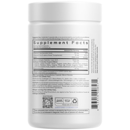 Codeage Biotin Marine Collagen+formula Completa Cu Colagen Marin Si Acid Hyaluronic, 120 Cps