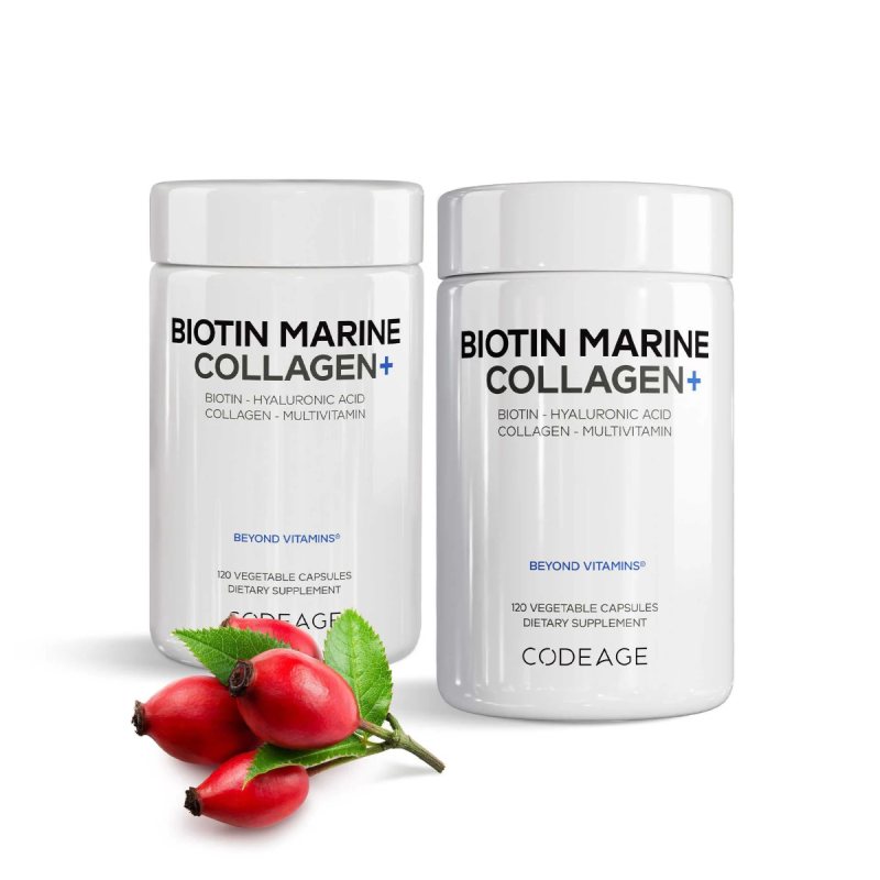 Codeage Biotin Marine Collagen+formula Completa Cu Colagen Marin Si Acid Hyaluronic, 120 Cps