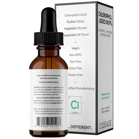 Codeage Chlorophyll Liquid Drops, Clorofila Lichida Cu Aroma De Menta, 60 Ml