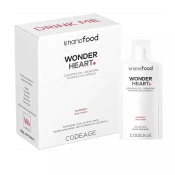 Codeage Nanofood Wonder Heart Coq10 Ubiquinone Liposomal With Phosphatidylcholine, Formula Cu Ubiquinona Pentru Sanatatea Sistemului Cardiovascular Cu Aroma De Zmeura, 30 Pliculete X 10 Ml